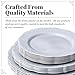 HEAVY DUTY PLASTIC PLATES SET | 10 Dinner Plates | 10 Salad Plates | 10 Dessert Plates | Elegant Plastic Dinnerware | Fine China Look | Upscale Wedding Dining (Vintage Collection - Grey)