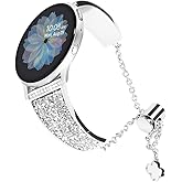 YOFUNTLE Compatible for Samsung Galaxy Watch 7/FE/6/5/4 Band 40mm 44mm, Active 2 Bands,Women Bling Bracelet Adjustable Replacement Strap Wristband for Galaxy Watch 6 Classic/5 Pro/4 Classic/Watch 3 41mm