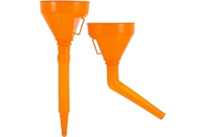 NUOBESTY 2pcs Automotive Gasoline Funnels Straight and Angled Nozzles Thickened Plastic Oil Fill Funnels for
