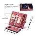 Note 9 Wallet Case,AKHVRS Handmade Premium Cowhide Leather Wallet Case,Zipper Wallet Case [Magnetic Closure]Detachable Magnetic Case & Card Slots for Samsung Galaxy Note 9 - Red