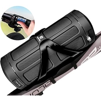 Bluetooth Speaker by Celtic Blu - 16W 100ft Wireless Range w/Surround Sound - Comes w/Built-in Power Bank, MicroSD Card Slot, FM, Bike Cage & Remote (Black)