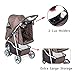 Comiga Pet Stroller, 3-Wheel Cat Stroller, Foldable Dog Stroller with Removable Liner and Storage Basket, for Small-Medium Pet,Coffeethumb 4