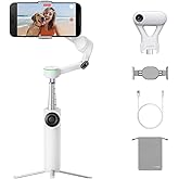 Insta360 Flow 2 Pro AI Tracker Bundle White - Foldable AI Phone Gimbal, Track in 200+ Apps with Apple DockKit, AI Tracker, Mu