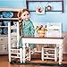 THE QUEEN'S TREASURES 18 Inch Doll Furniture, Farmhouse Collection Fully Assembled Wooden Kitchen Table and Two Chairs, Compatible with American Girl Kitchen Furniture