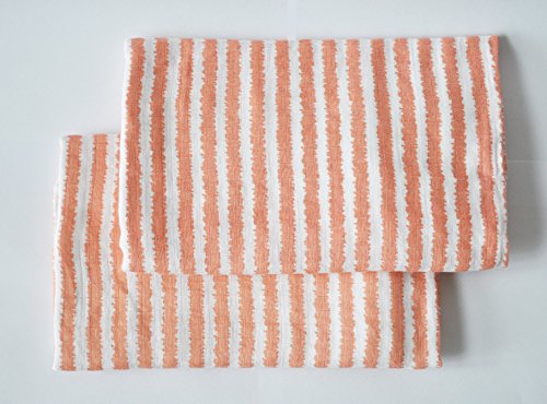 Bacati Ikat Coral Stripes 2 Pc Muslin Crib Sheets