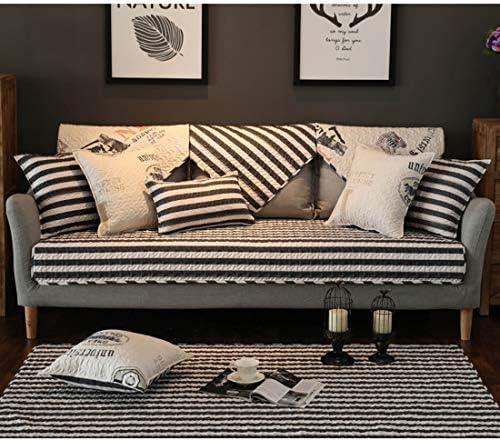 Royhom Sofa SEAT Cover Sofa Protector Keeps Furniture Safe from Kids Dogs Pets (Not Include Backrest & Armrest Cover) Stripe 35" x 63" (1pc)