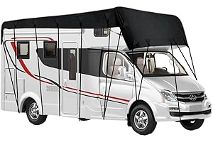 Heavy Duty RV Roof Cover UV Waterproof Resistant Winterizing Protection Fits Class A/B/C Motorhomes Camper Cover for RVs Trav