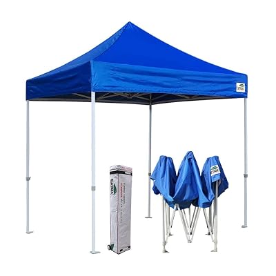 Eurmax 8x8 Feet Ez Pop up Canopy, Outdoor Canopies Instant Party Tent, Commercial Gazebo Bonus Roller Bag Blue