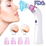 Blackhead Remover Pore Vacuum Microdermabrasion Machine Rechargeable Professional Portable Comedo Suction with LED Screen Removal Extractor Tool for Facial Skin Treatment (White)