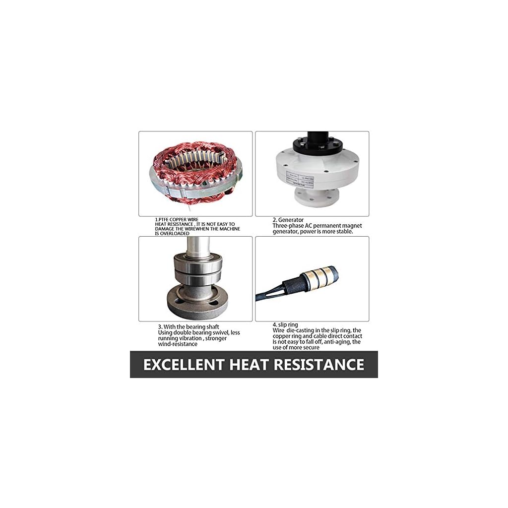 Happybuy Wind Turbine Generator 500W DC 12V Wind Turbine 5 Blade Low