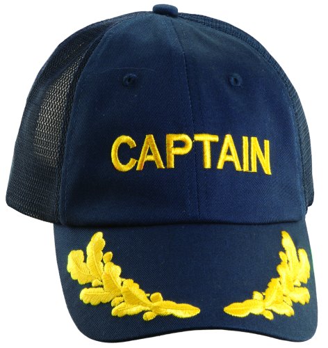 Dorfman Pacific Co. Men's Mesh Back Captain Cap, Navy, One Size