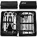 KEZAY Manicure Pedicure Set 18 in 1,Stainless Steel Grooming Kit Include Nail Clippers Set and Pedicure Tools with Best Leather Travel Case and Gift Box for Women Men or Family