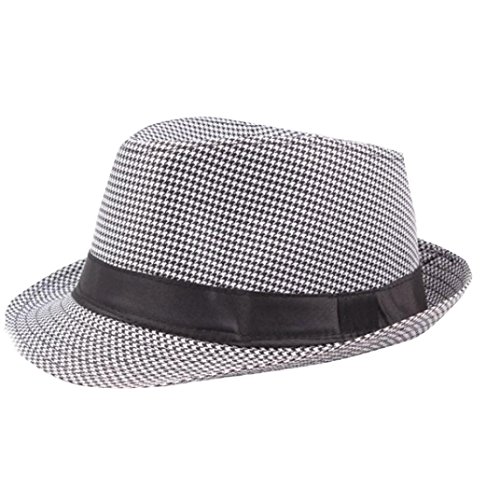 Unisex Timelessly Classic Church Cap Manhattan Fedora Hat (White)