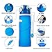 Kemier Collapsible Silicone Water Bottles-750ML,Medical Grade,BPA Free.Can Roll Up,26oz,Leak Proof Foldable Sports & Outdoor Water Bottles (Blue)