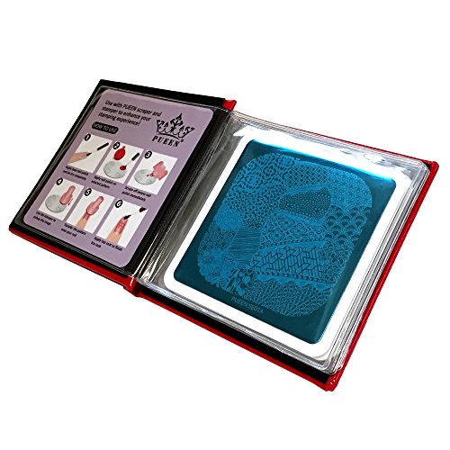 Pueen Nail Art Stamp Collection - Special Edition Encore 01-04 NEW Invention Set of 4 Double Sided All You Can Stamp Full Size Stamping Image Plates Manicure DIY (Infinite Images with Your Creativity) Now with Bonus Storage Case-BH000298