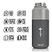 the flow Stainless Steel Water Bottle Double Walled/Vacuum Insulated - BPA/Toxin Free – Wide Mouth with Straw Lid, Carabiner Lid and Flip Lid, 32 oz.(1 Liter) (Stainless Grey, 32oz)