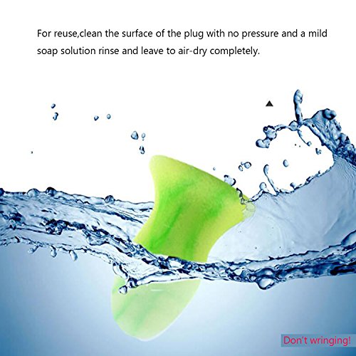 Kebley Sleeping Earplugs, Ear Plugs,36dB Highest NRR, Comfortable Hearing Protection for Shooting, Travel, Swimming, Shooting, Work and Concerts-2Pairs. (Green) - Thumbnail 2