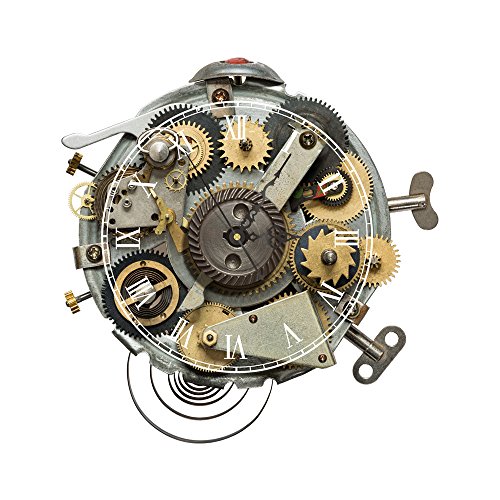 iCasso 3D Creative Design DIY Wall Sticker Clock Wall Vinyl Sticker Modern Home Decoration Art Time Clock, Silent Movement (Mechanical Gear)