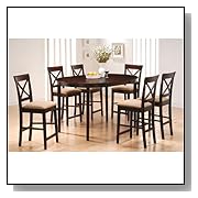 Counter Height Dining Sets 7pc Counter Height Dining Table & Stools Set Cappuccino Finish