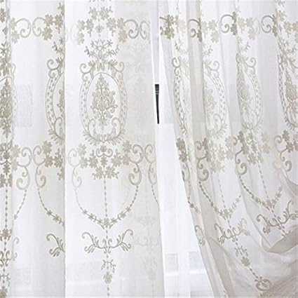 Buy Generic Embroidered White Tulle Curtains For Living Room