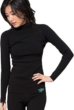 Amazon ロングスリーブ 長袖 保温インナー レディース Fellow サーフィン 裏起毛 ヒートマックス 起毛インナー ウェットスーツ セミドライスーツ タッパー インナー 0 5ｍｍ 撥水保温裏起毛 ダイビング Sup ヨット 日本規格 Black Lb Fellow ウェットスーツ