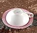 Jusalpha Elegant Porcelain Tea Cup and Saucer Set-Coffee Cup Set with Saucer and Spoon-6OZ (Set of 6, Pink)