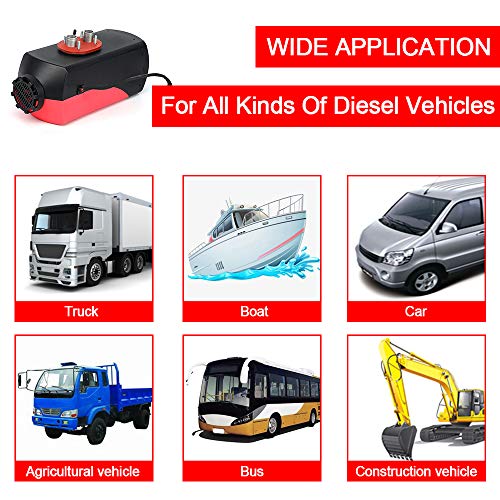 Triclicks 8KW Diesel Air Heater 12V Diesel Parking Heater Set With 10L Tank Remote Control LCD Display, Fast Heating Diesel Heater For Truck Boat Bus Car Trailer Motorhomes Vehicle (Style 1) - Thumbnail 2