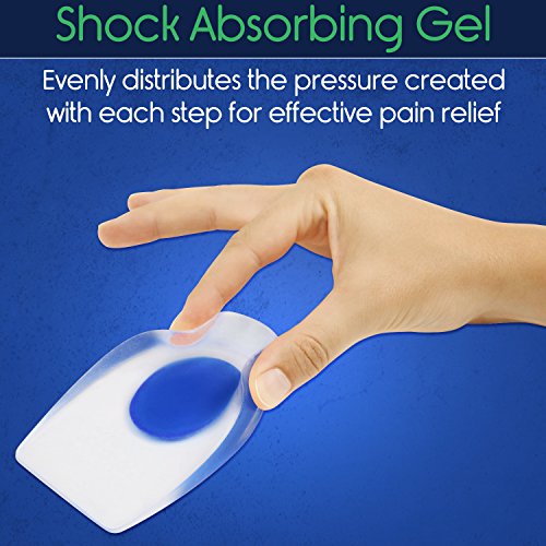 ViveSole Silicone Gel Heel Cups - Shoe Inserts for Plantar Fasciitis, Sore Heel Pain, Bone Spur & Achilles Pain - Pad & Shock Absorbing Support (US Men's 10-13) - Thumbnail 2