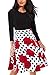 Giotto Women’s Casual Flare Floral Contrast A-Line Evening Party Midi Dress