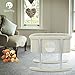 Baby Bassinet Cradle Includes Gentle Rocking Feature, Great for Newborns and Infants Safe Mattress Includes Wheels for Easy Movement High End Washable Fabric Lightweight (Sand)