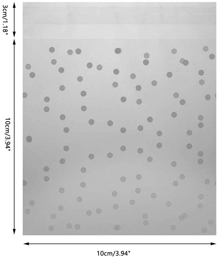 BEHAHAI 200pcs Self Adhesive Cookie Bags,Polka Dot Treat Bags Clear Biscuit Bags Cookie Packaging Bags Opp Cellophane Bags Self Seal White Bakery Bags Wax Melt Bags Packaging Candy Gift Bags - Image 3
