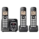 Panasonic KX-TG833SK Link2Cell Bluetooth with Talking Caller ID 3 Handset Cordless Phone (Renewed)