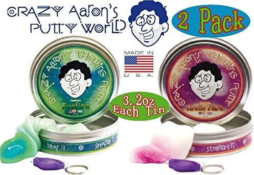 Crazy Aaron's Thinking Putty Phantoms (UV Reactive) Foxfire & Arctic Flare wi...