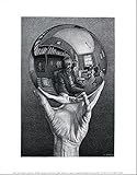 Hands with Sphere Art Poster Print by M. C. Escher, 11x14