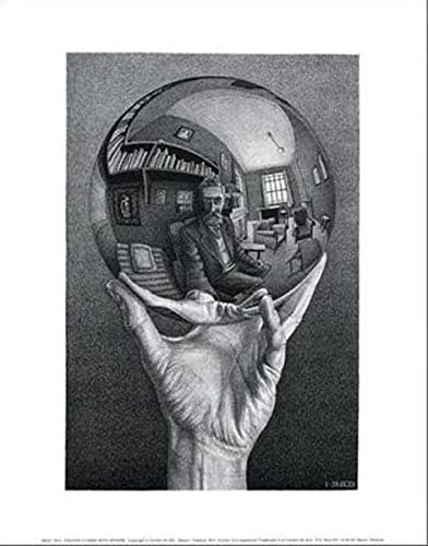 Hands with Sphere Art Poster Print by M. C. Escher, 11x14