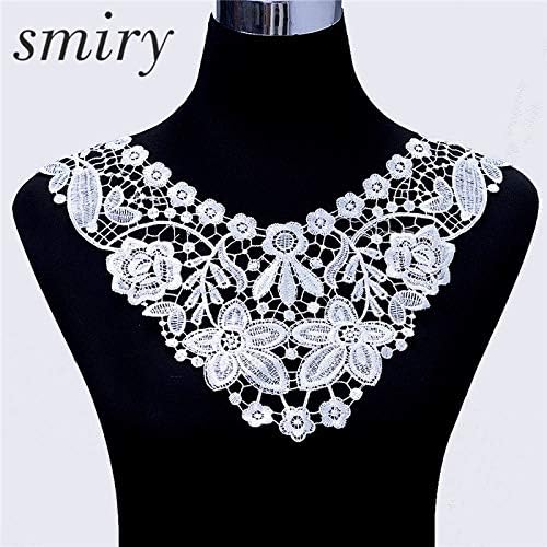 Best Quality - Lace - 1pc 100% Polyester Black Big Flower Necklace Lace Collar Fabric Trim DIY Embroidery Lace Fabric Neckline Applique Sewing Craft - by SEWCOLORS - 1 PCs