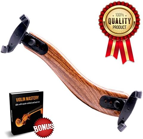 Violin Shoulder Rest for 3/4 and 4/4 Sizes | Foam Violin Shoulder Rest Made with ABS Plastic &amp; EVA Foam (Fake Wood) | Collapsible and Professional Adjustable Width &amp; Height | Comfortable Shoulder Rest