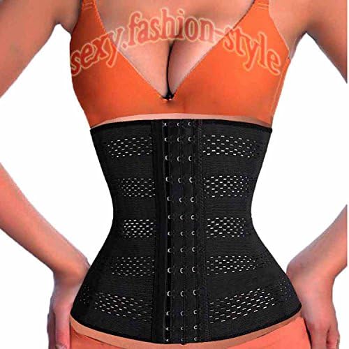 Long Torso Waist Trainer Cincher Tummy Slimmer Breathable Shapewear Girdle (L, Black)