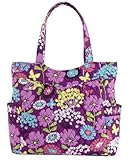 Vera Bradley Pleated Tote Zip Top Bag