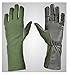 Nomex Flight Gloves - Leather Glove - Aviator Pilot Gloves - Olive Green Flyer Long Gloves - For Multi-Purpose Work Green, 10