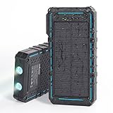 Soluser Solar Charger, 13500mAh Premium Solar Power Bank Dual USB Backup Battery Pack Charger, Outdoor Portable Solar External Battery Charger 2 Led Flashlight for Hiking, Camping, More