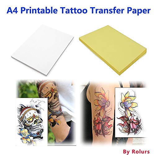 Tattoo Transfer Paper, Qulable Approx. 35 Sheets Stencil Paper Copy Paper Tracing Paper with 4 Layers (A4 Size)