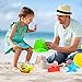 23 Pcs Beach Sand Toys Set, Ohuhu Beach Toys for Age 3-10, Include Beach Molds, Sand Molds, Bucket, Beach Shovel Tool Kit, Sand Water Wheel, Animals, Castle, for Toddlers, Kids with Mesh Bag