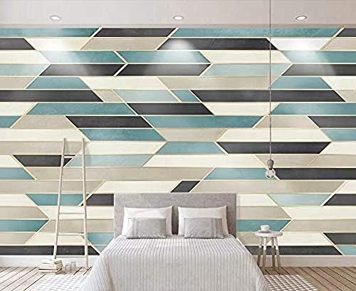 Wallpaper 3D Geometric Blue Nordic Modern Living Room Bedroom Large Mural Wall Decoration@200cmx140cm Wall Sticker Sticker Sticker Photo Mural Wallpaper