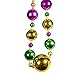 Windy City Novelties - 44” Jumbo Mardi Gras Bead Necklace - Oversized Purple, Green & Gold Beads for Carnival & Parties