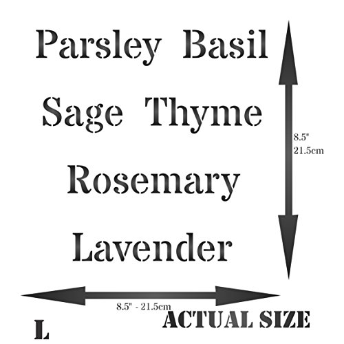 Herb Word Stencil (size 8.5”w x 8.5”h) Reusable Wall Stencils for