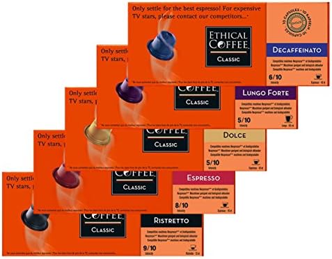 Nespresso® Compatible Coffee Capsules by ETHICAL COFFEE- VARIETY PACK - 50 Capsules