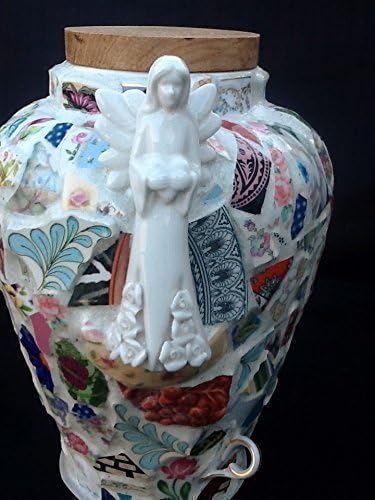 Mosaic Vase, Christian Art, Memorial Urn, Angel