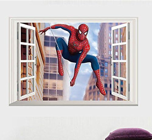 Spiderman 3D Wall Art Stiker Decal Rooms Mural Kids Removable Cartoon Home Decor