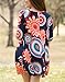 MIROL Women's 3/4 Sleeve Floral Print Swing Shift Casual Tunic Tshirt Dress with Pocket